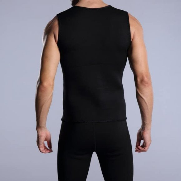 Men's Thermo Body Shaper Neoprene Slimming Vest Fat Burner Tank Top - SMALL - Picture 4 of 9